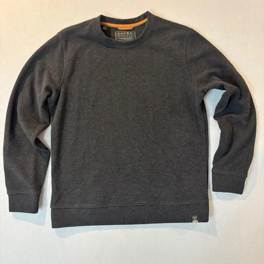 Jachs New York Mens Medium Charcoal Gray Heather Crewneck Sweatshirt Pullover